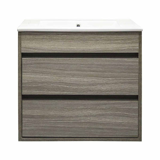 Denver Deluxe Vanity Wall Mount 2 Drawer Cascade Melamine Assembled