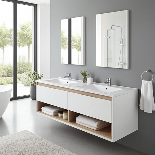 Celeste Double Basin Floating Bathroom Vanity | Denver Bathroom Furniture