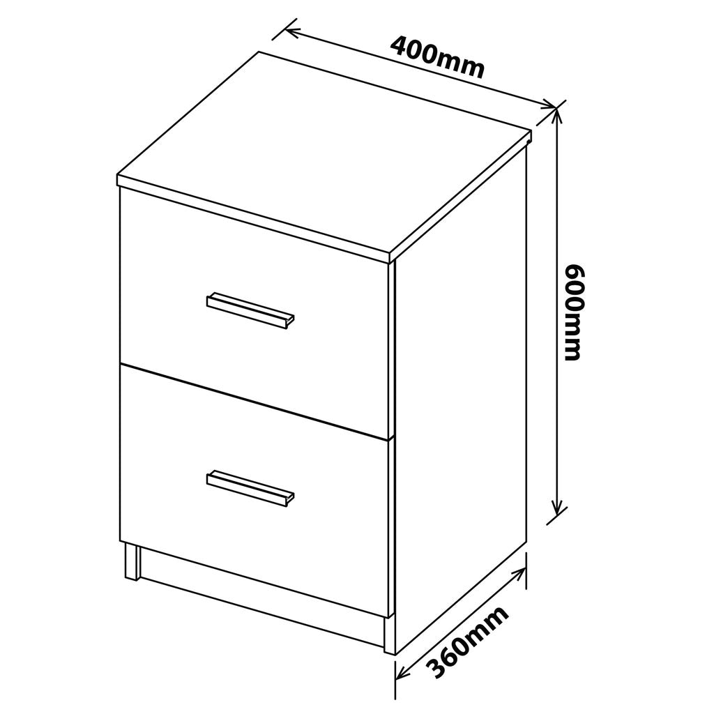 Denver Office Furniture | Compact 2 Drawer Cabinet