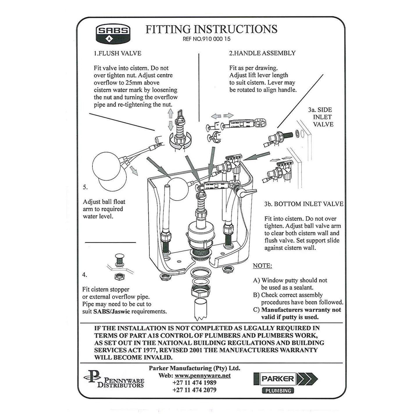 CUB CISTERN CUB LL SISO CP HANDLE | WHITE