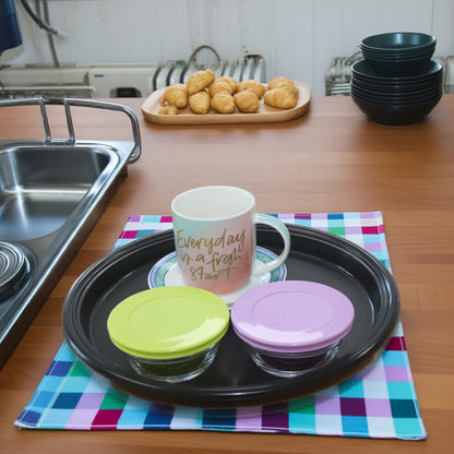 ROUND TRAY LARGE BLACK 285MM