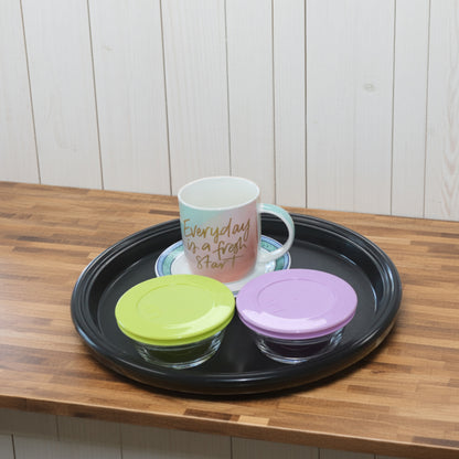 ROUND TRAY LARGE BLACK 285MM