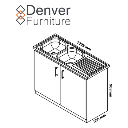 Denver Drop in Double Sink Cabinet 1200 | White