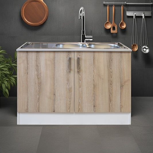 DENVER DROP IN DOUBLE SINK CABINET 1200 | WASHED SHALE
