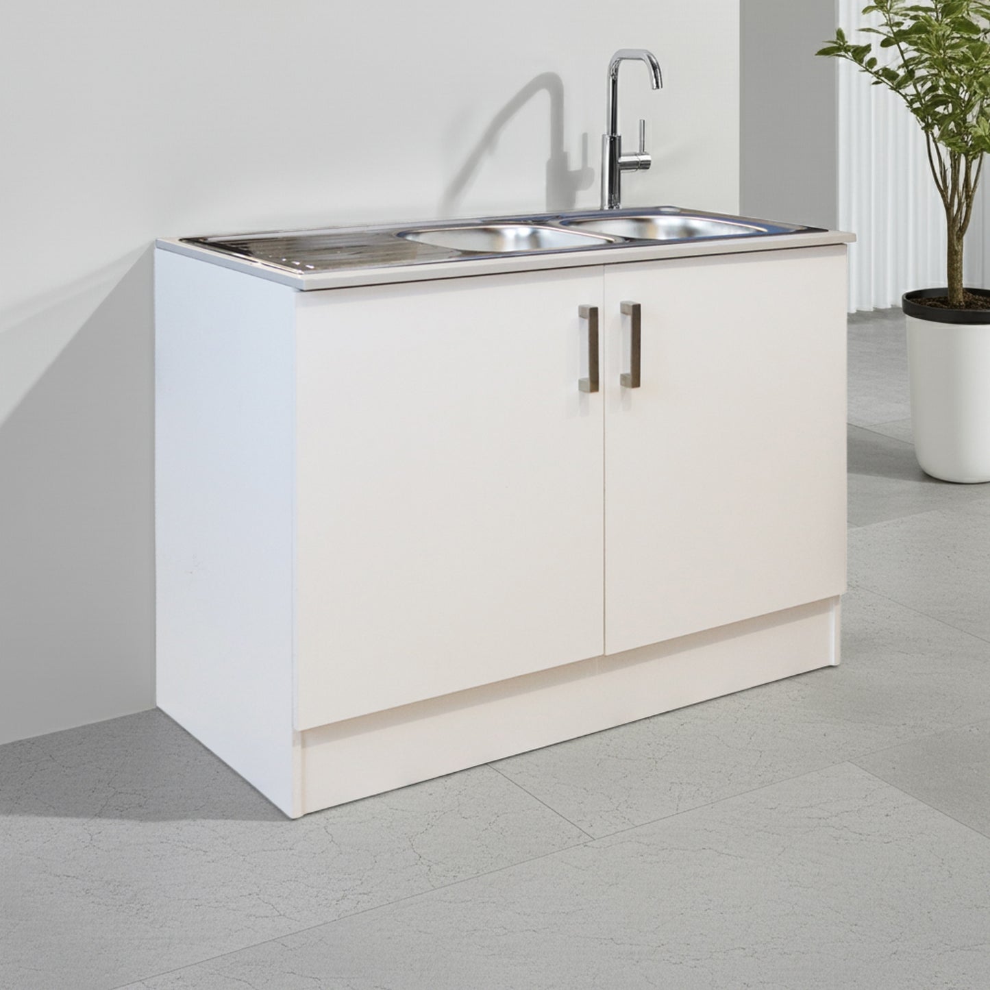 Denver Drop in Double Sink Cabinet 1200 | White