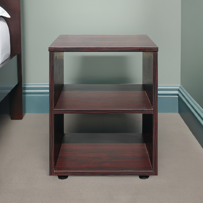 Bed Side Pedestal Table with Shelf | Mahogany