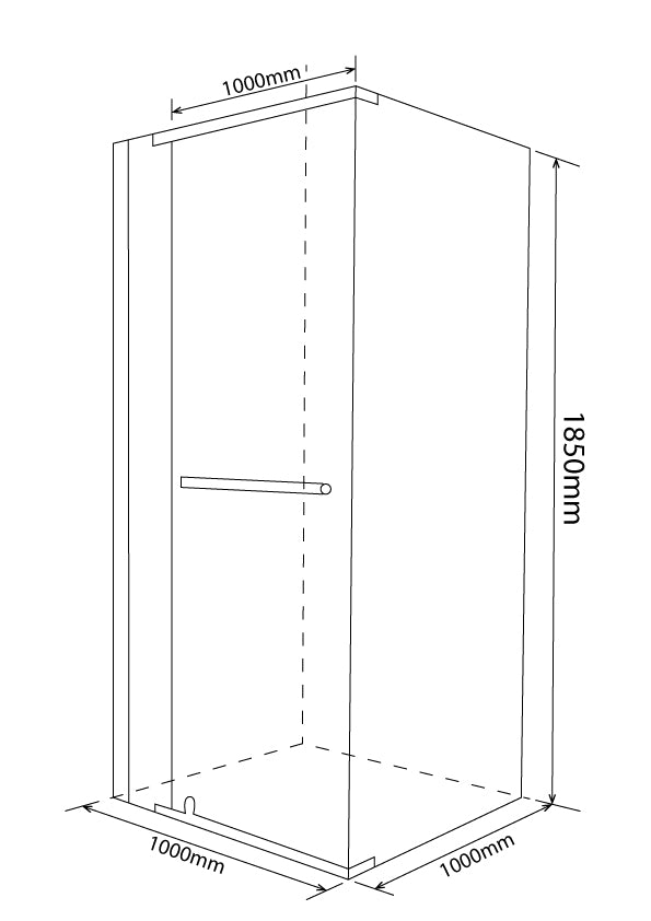 Pivot & Panel Shower Enclosure - 185H x 100W Polished Silver and Clear Glass