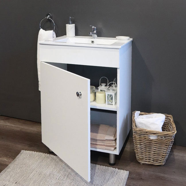 Stylo Bathroom Vanity Cabinet | Free Standing | White