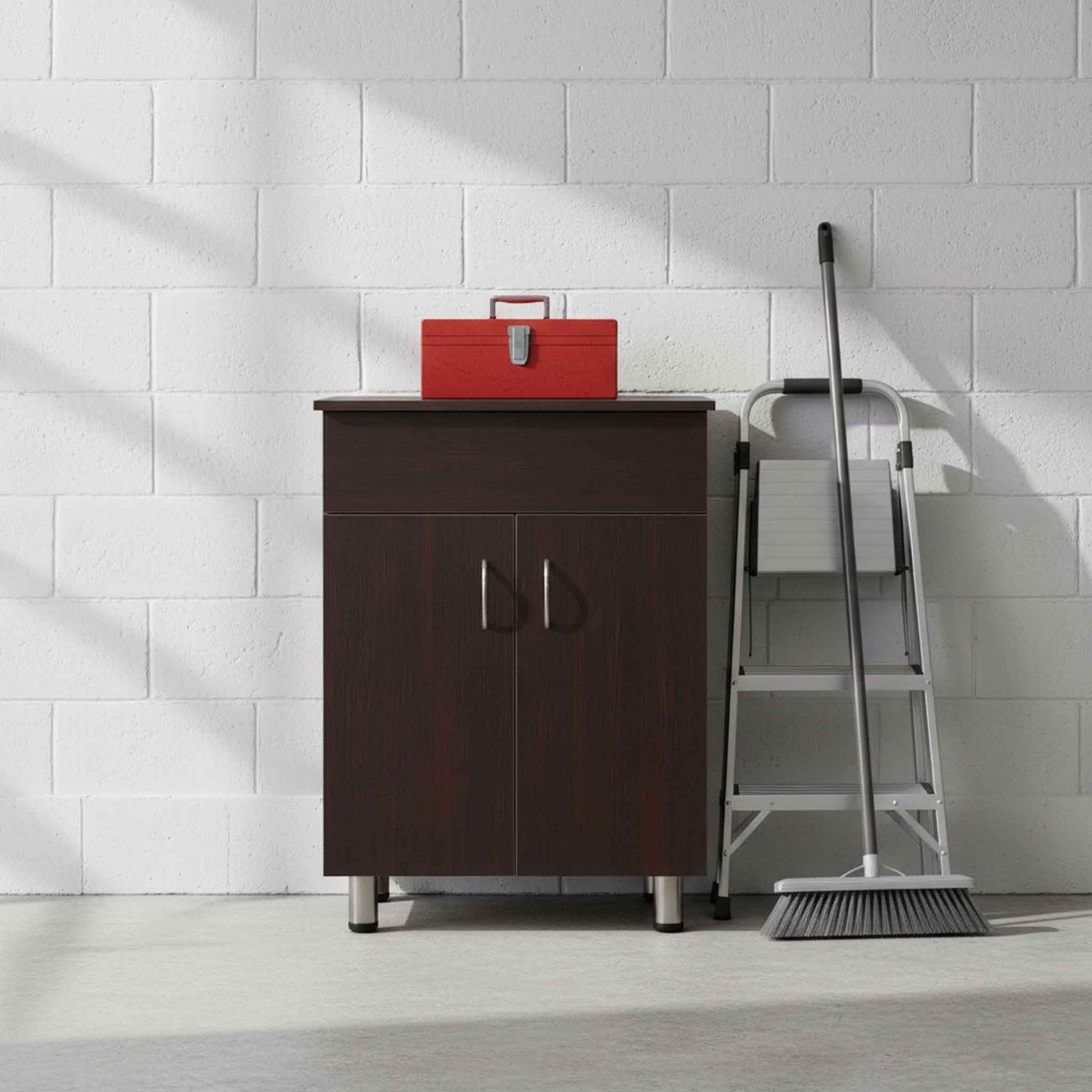 Valenti 600 2 Door with Top | Mahogany Melamine Assembled