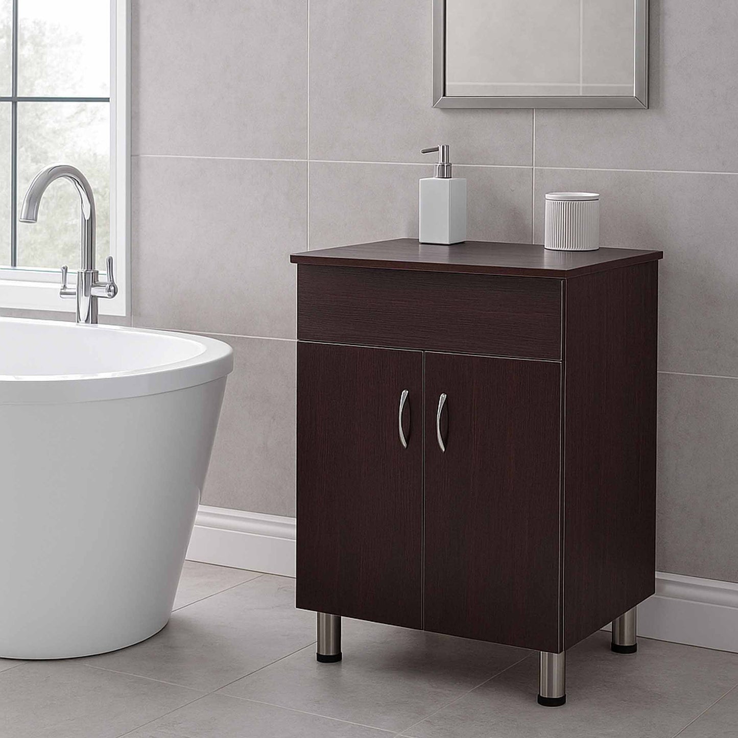 Valenti 600 2 Door with Top | Mahogany Melamine Assembled