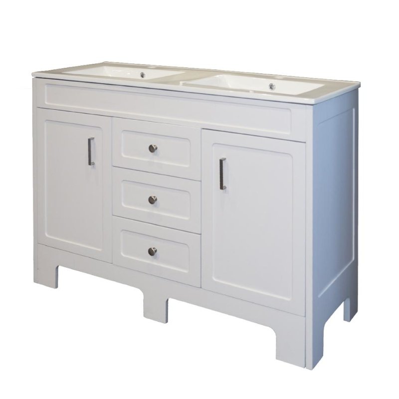 Denver Cont Vanity 2 Door 1200  3 Drw White